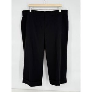Zac and Rachel Woman Black Cropped Dress Pants Career Casual Cuffed Ankle Sz 20W